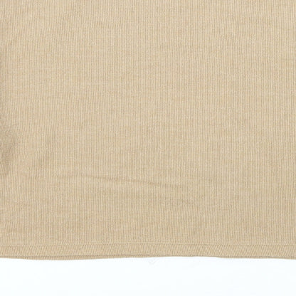 New Look Womens Beige Round Neck Cotton Pullover Jumper Size M