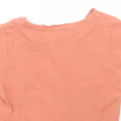 Womens UK Size 10 River Island Orange Cropped T-Shirt