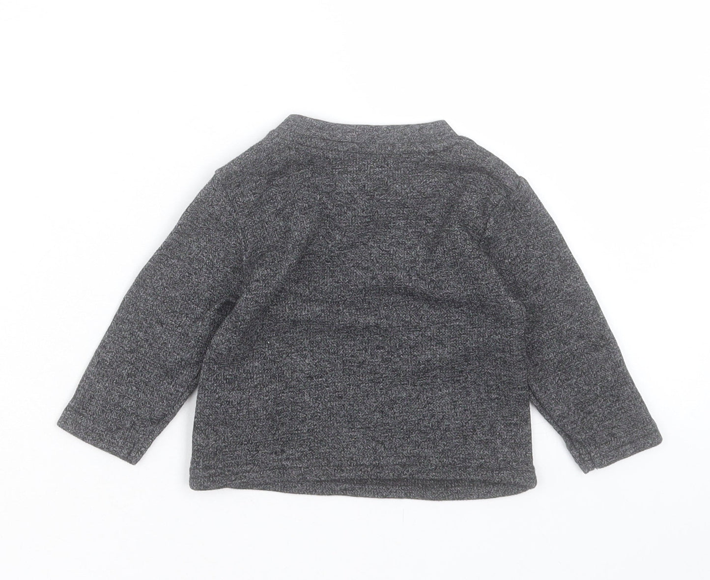 Primark Baby Grey Cotton Basic T-Shirt Size 3-6 Months Crew Neck Snap