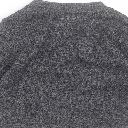 Primark Baby Grey Cotton Basic T-Shirt Size 3-6 Months Crew Neck Snap
