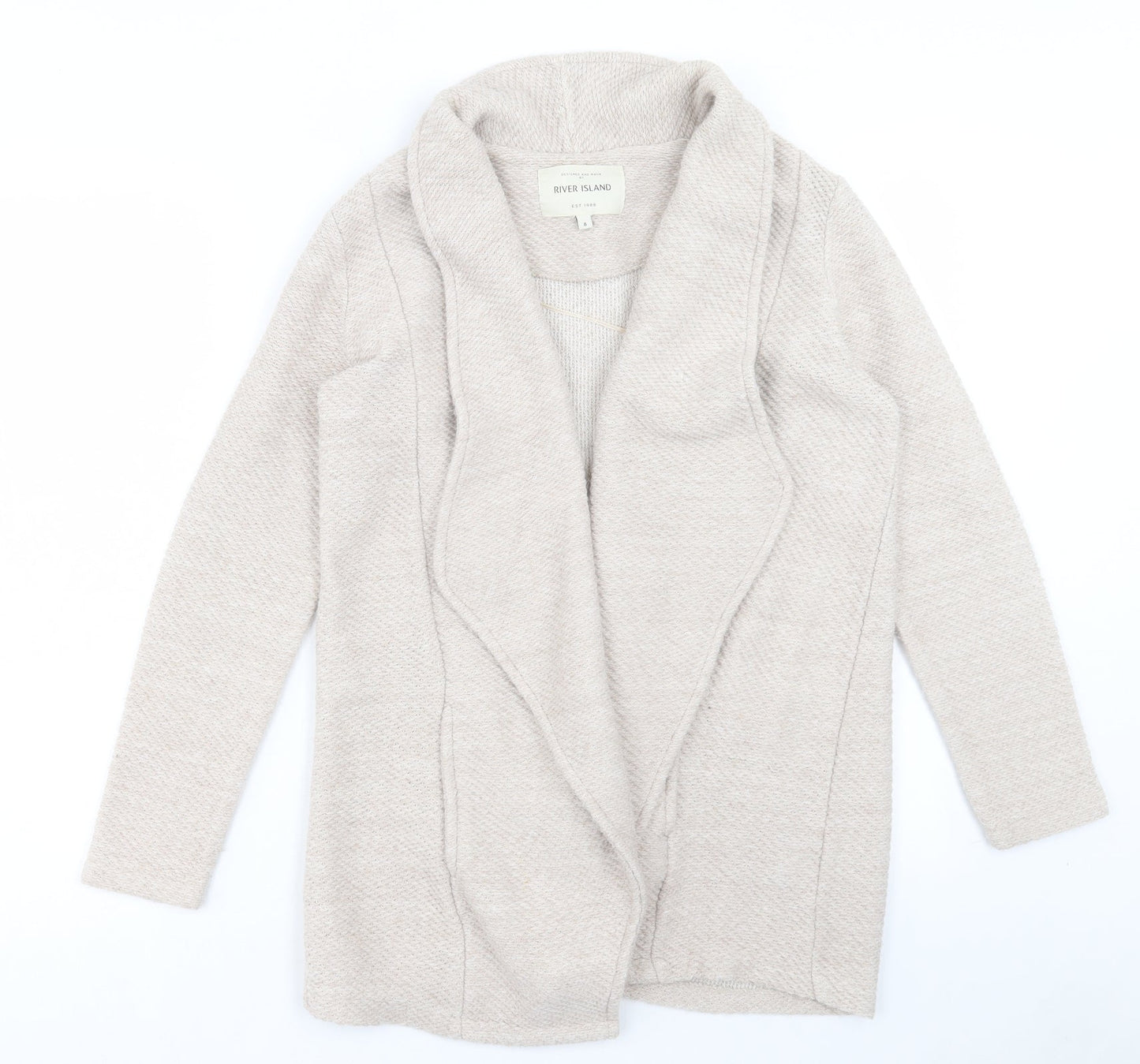 Womens UK Size 8 River Island Beige Cardigan Jumper