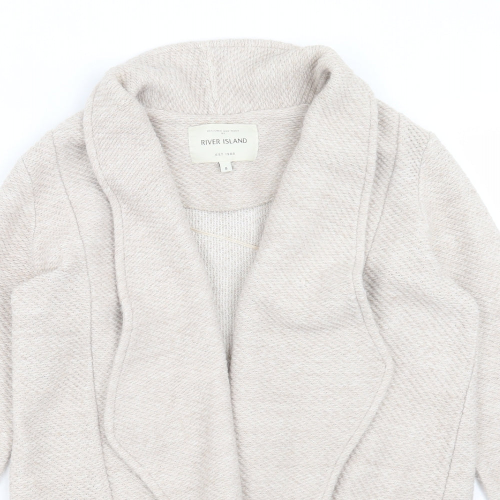 Womens UK Size 8 River Island Beige Cardigan Jumper