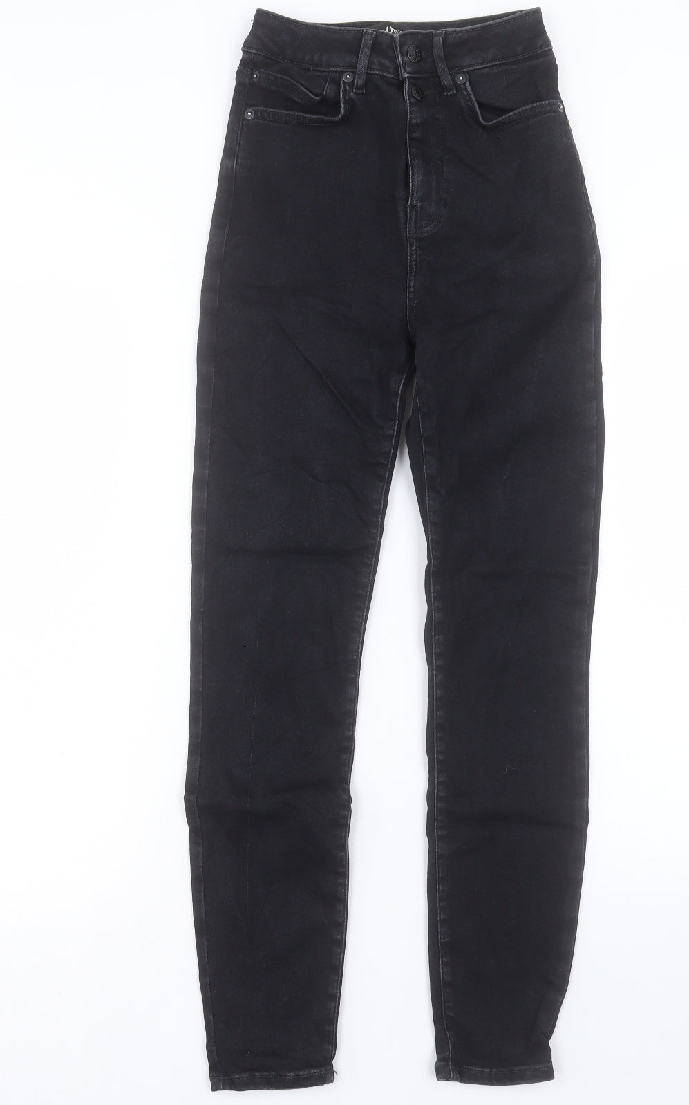 NEXT Womens Black Cotton Skinny Jeans Size 26 in L30 in Regular Button