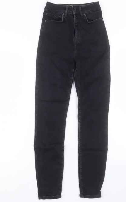 NEXT Womens Black Cotton Skinny Jeans Size 26 in L30 in Regular Button