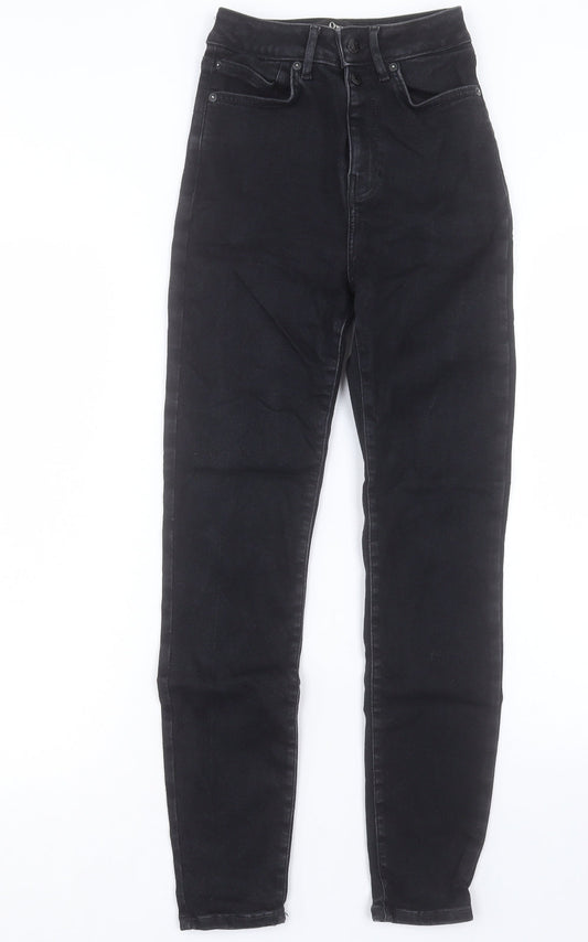 NEXT Womens Black Cotton Skinny Jeans Size 26 in L30 in Regular Button