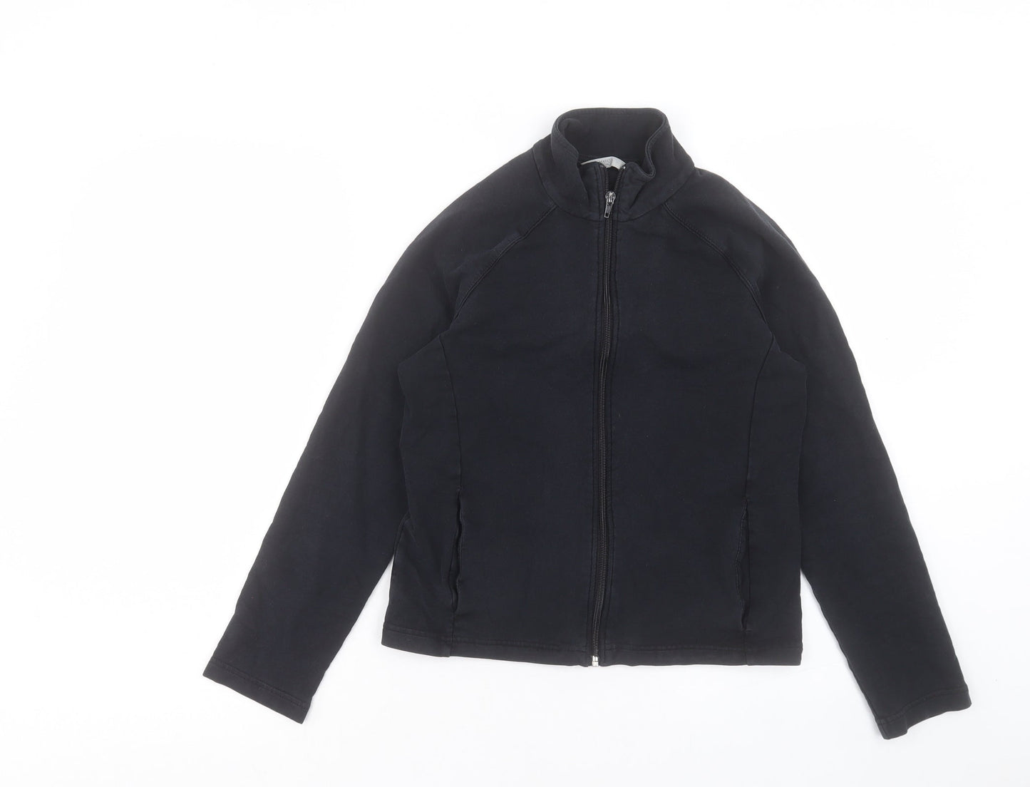 Womens UK Size 10 Marks and Spencer Black Full Zip Sweatshirt