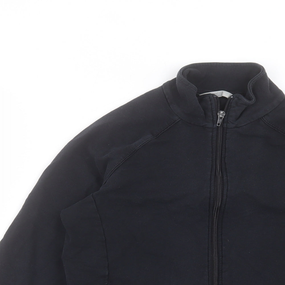 Womens UK Size 10 Marks and Spencer Black Full Zip Sweatshirt