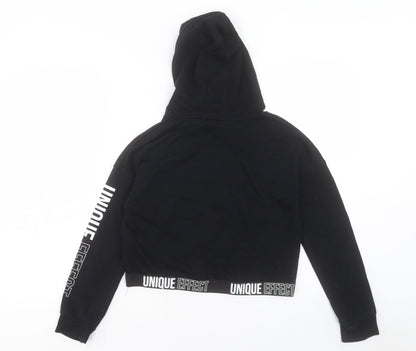 LC Waikiki Girls Black Cotton Pullover Hoodie Size 11-12 Years Pullover - Unique Effect