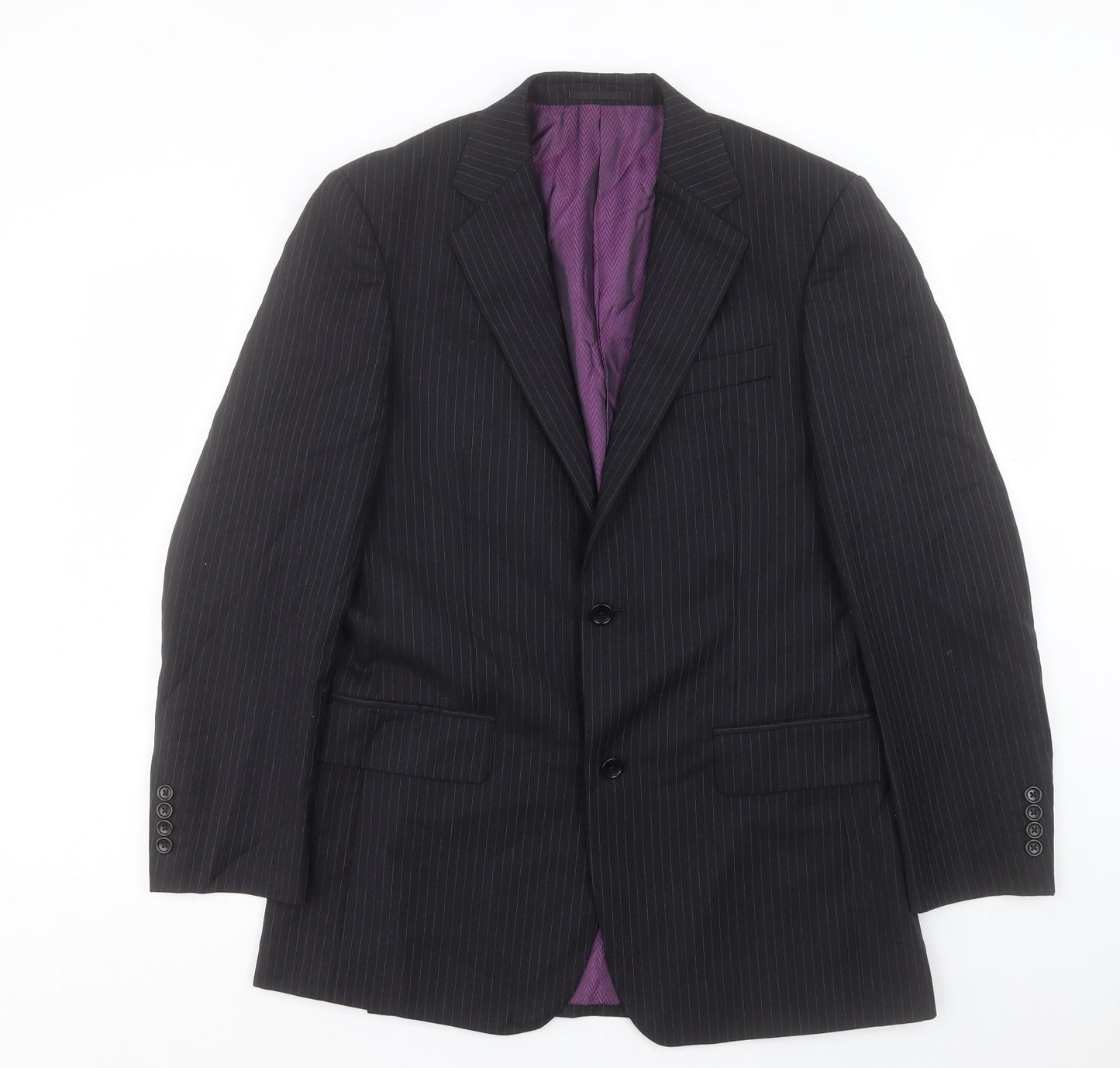 Mens UK Size 36 Racing Green Regular Black Suit Jacket