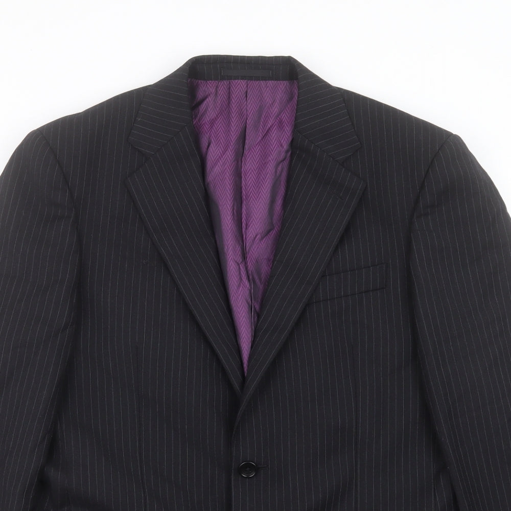 Mens UK Size 36 Racing Green Regular Black Suit Jacket
