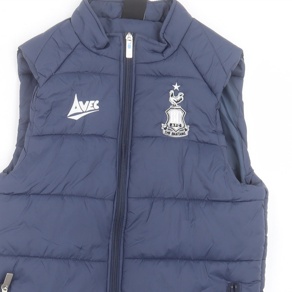avec Boys Blue Gilet Jacket Size L Zip - The Bantams