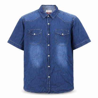 Mens UK Size L TU Blue  Button-Up Short Sleeve Casual Shirt