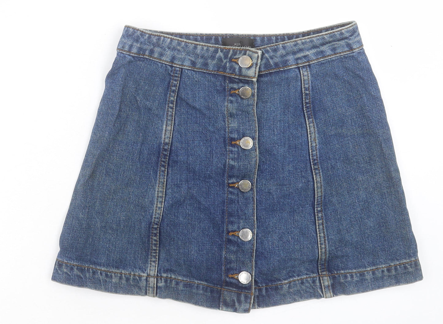 Womens UK Size 6 Topshop A-Line Denim Skirt