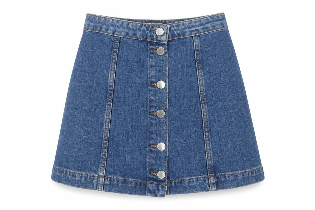 Womens UK Size 6 Topshop A-Line Denim Skirt