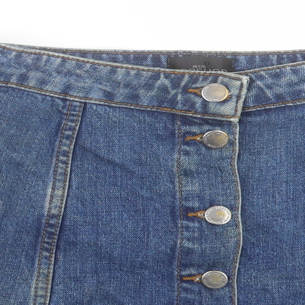 Womens UK Size 6 Topshop A-Line Denim Skirt