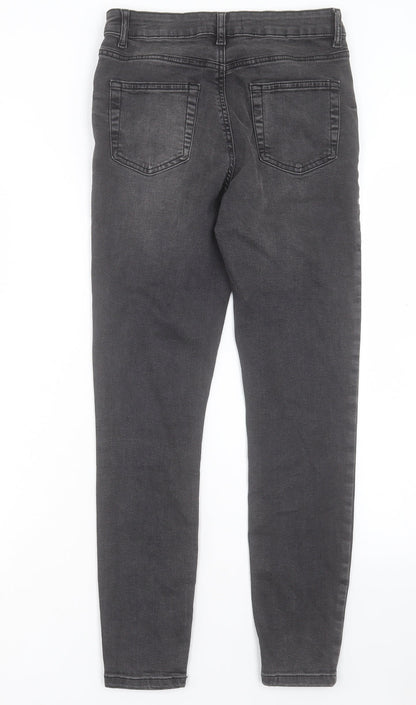 Denim & Co. Womens Black Cotton Skinny Jeans Size 10 L27 in Regular Button