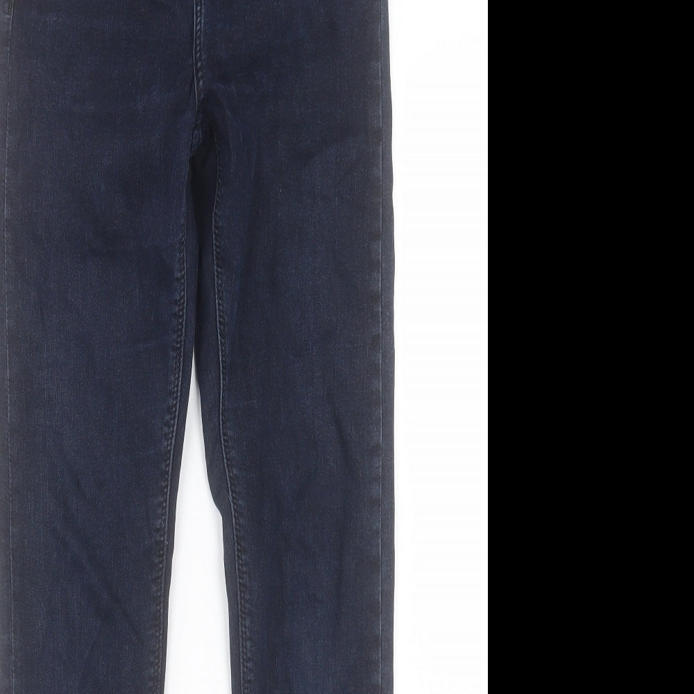 Topshop Womens Blue Cotton Skinny Jeans Size 26 in L28 in Regular Button - To Fit 32