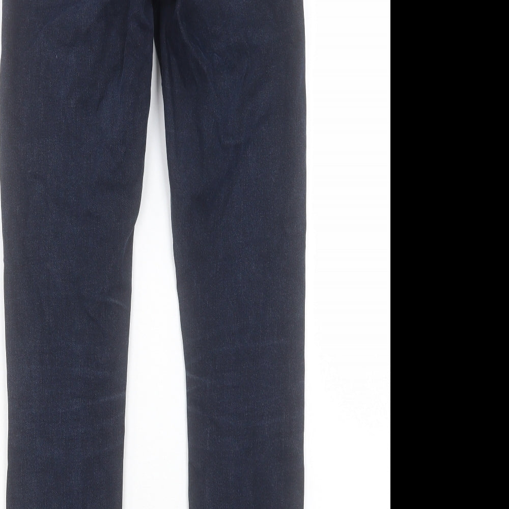 Topshop Womens Blue Cotton Skinny Jeans Size 26 in L28 in Regular Button - To Fit 32