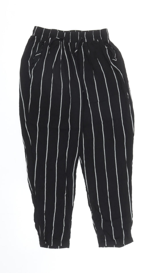 Womens UK Size 6 PRETTYLITTLETHING Regular Fit Harem Black Trousers