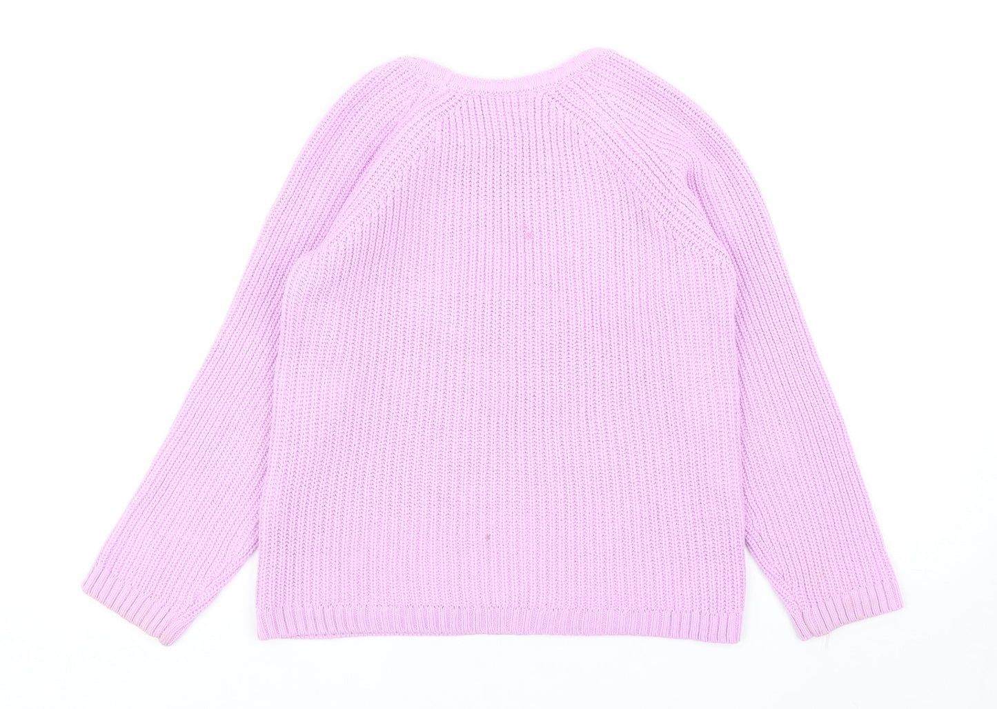 LC Waikiki Girls Purple Round Neck Acrylic Pullover Jumper Size 10-11 Years Pullover - Fluffy Front
