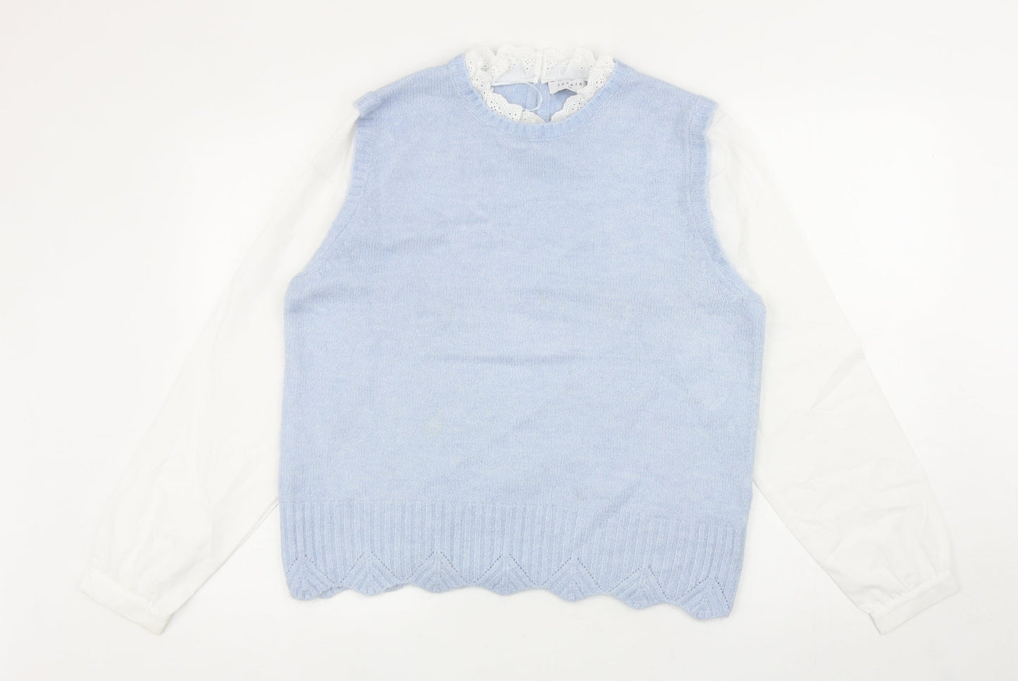 Womens UK Size 14 Papaya Blue Pullover Jumper