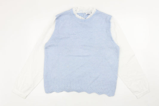Womens UK Size 14 Papaya Blue Pullover Jumper