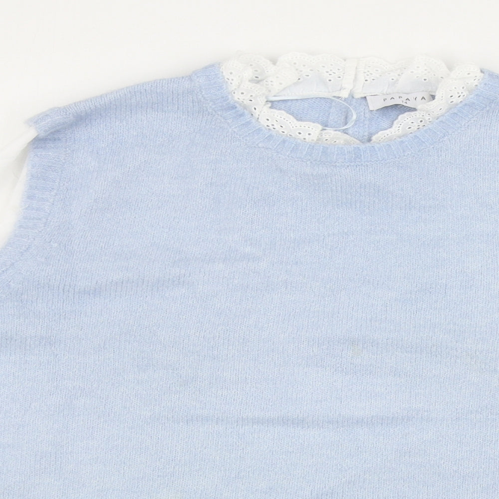 Womens UK Size 14 Papaya Blue Pullover Jumper