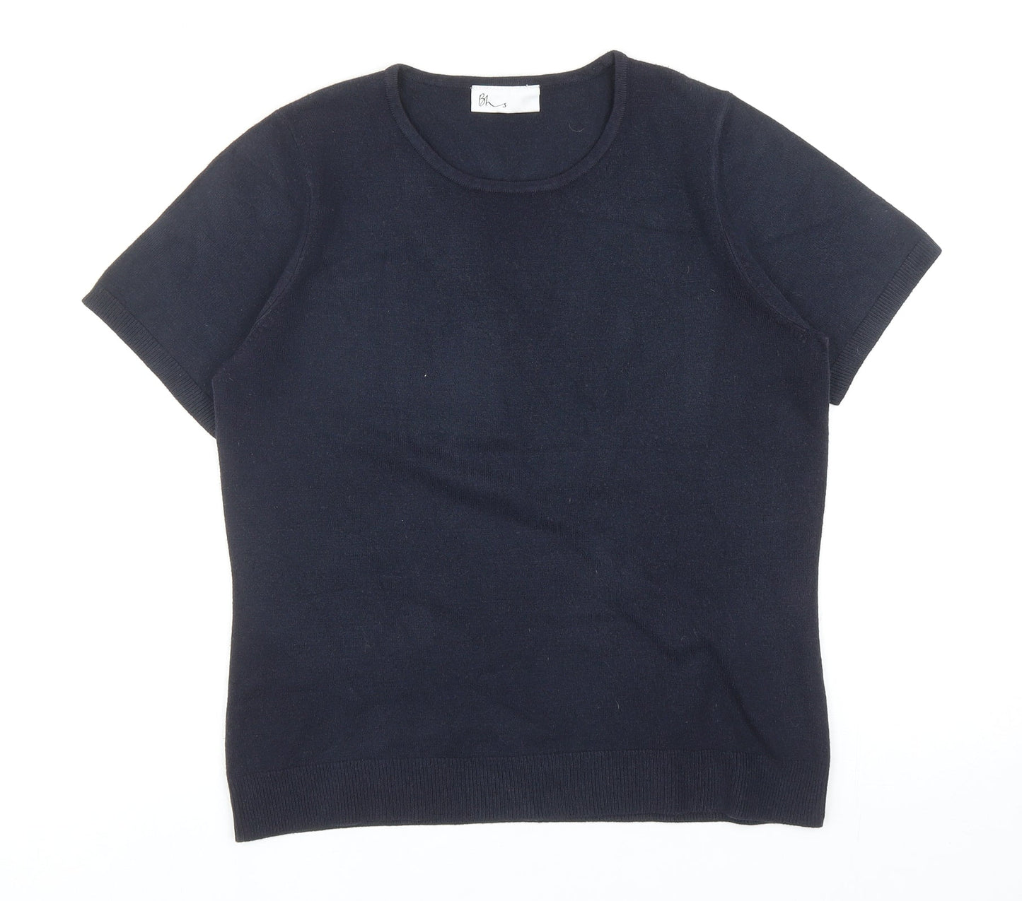 BHS Womens Blue Round Neck Acrylic Pullover Jumper Size 12