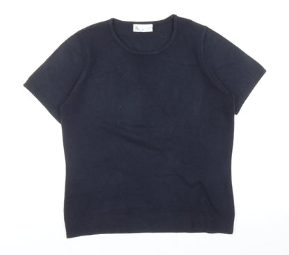 BHS Womens Blue Round Neck Acrylic Pullover Jumper Size 12