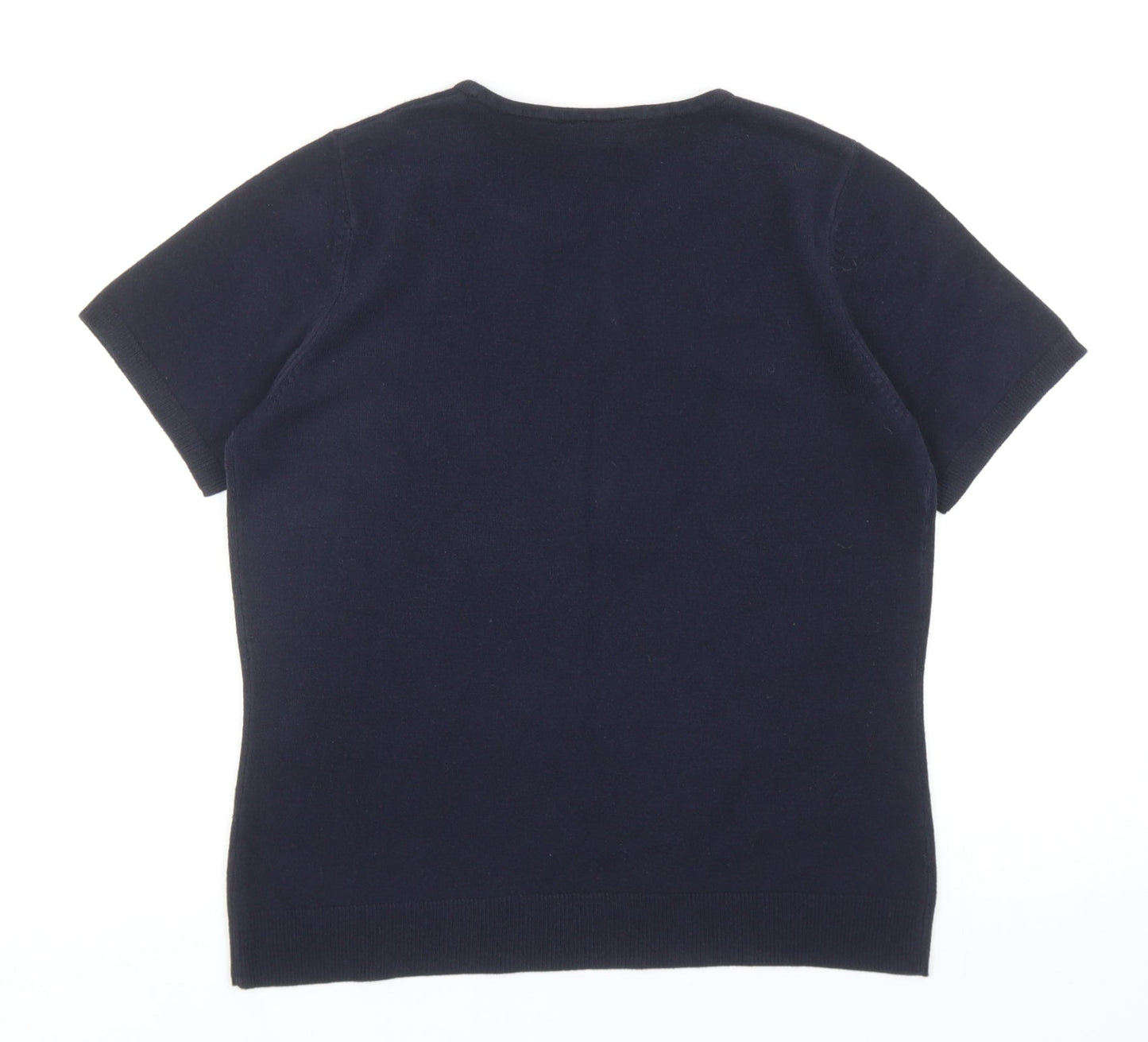 BHS Womens Blue Round Neck Acrylic Pullover Jumper Size 12