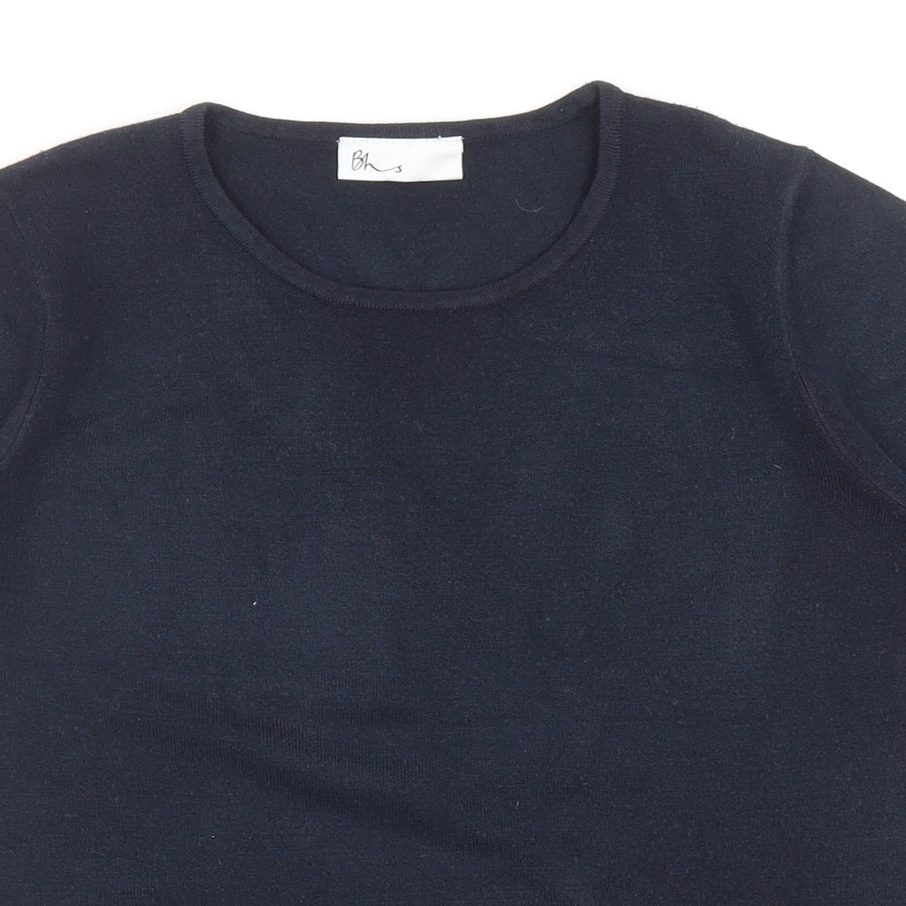 BHS Womens Blue Round Neck Acrylic Pullover Jumper Size 12