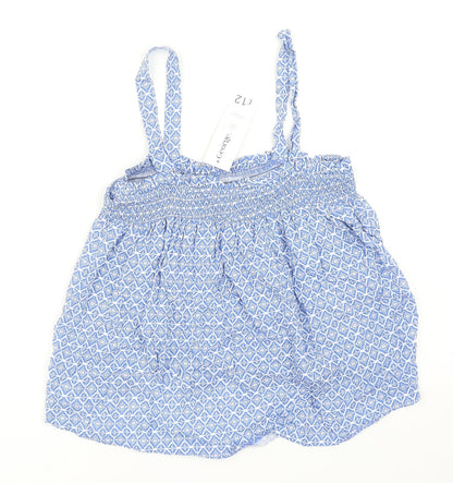 George Womens Blue Geometric Viscose Camisole Tank Size 8 Square Neck