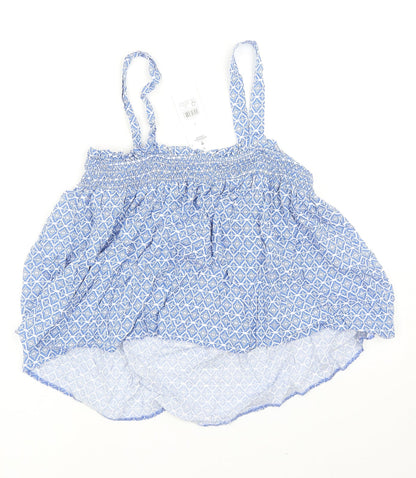 George Womens Blue Geometric Viscose Camisole Tank Size 8 Square Neck