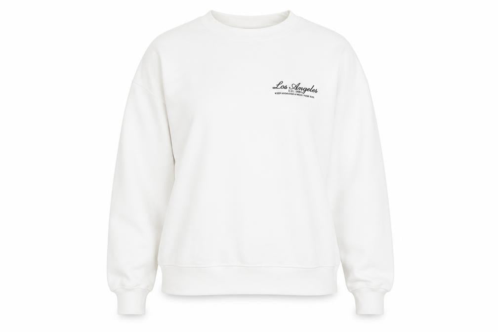 Womens UK Size 2XS Pull&Bear White Pullover Sweatshirt