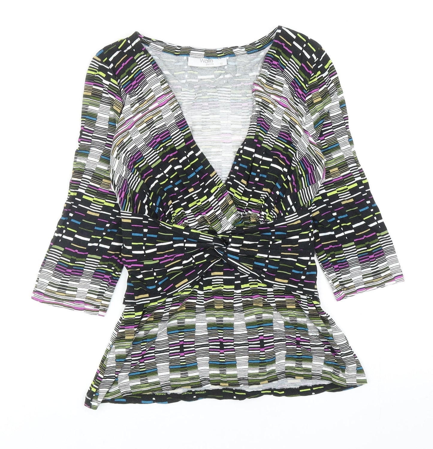 Womens UK Size 12 Wallis Multicoloured Basic Blouse