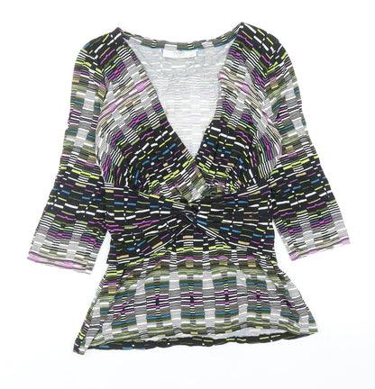 Womens UK Size 12 Wallis Multicoloured Basic Blouse