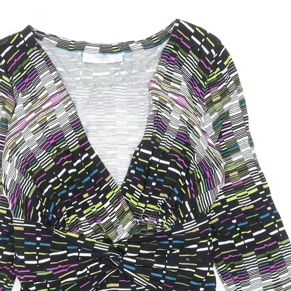 Womens UK Size 12 Wallis Multicoloured Basic Blouse