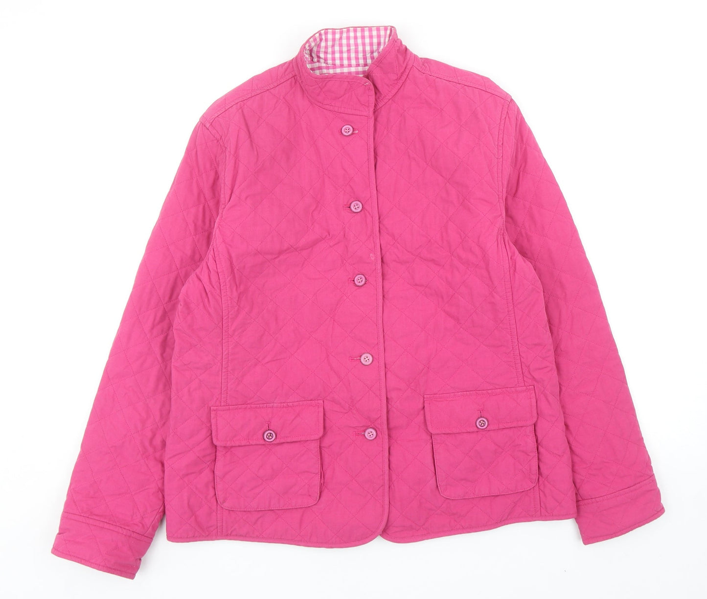Womens UK Size 6 Lands' End Pink Quilted Coat