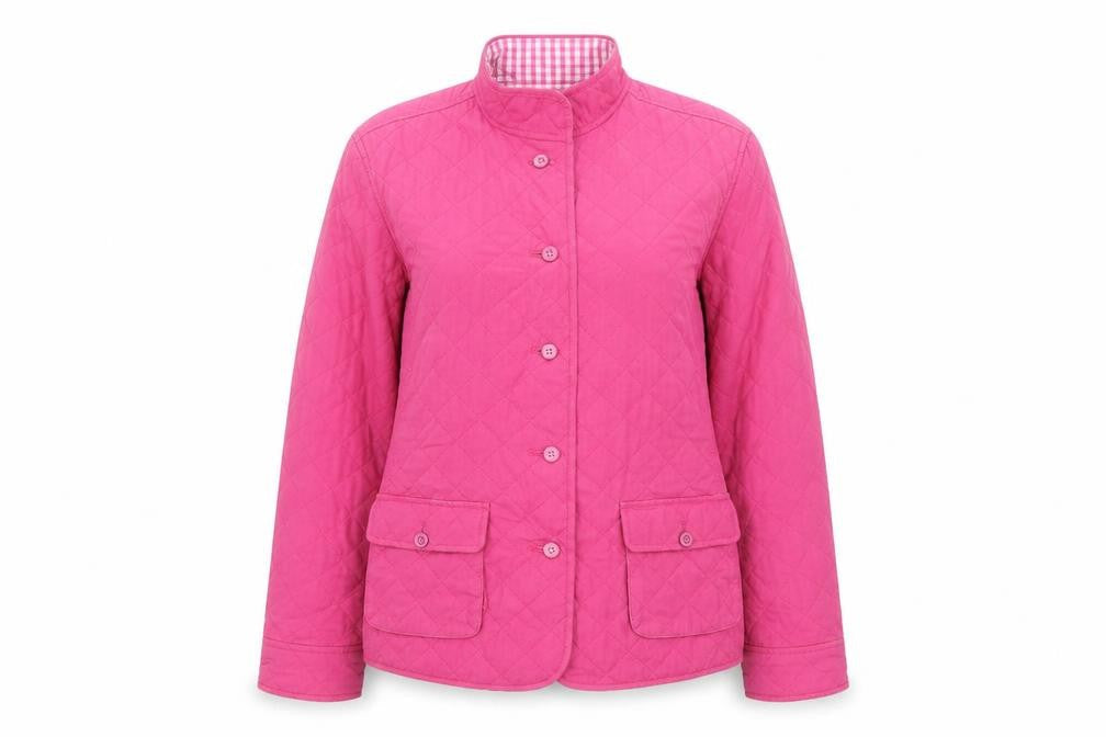 Womens UK Size 6 Lands' End Pink Quilted Coat