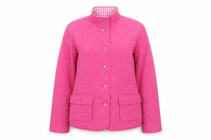 Womens UK Size 6 Lands' End Pink Quilted Coat