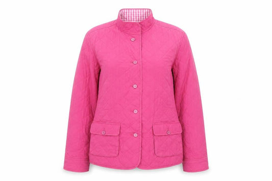 Womens UK Size 6 Lands' End Pink Quilted Coat