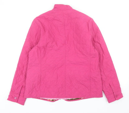 Womens UK Size 6 Lands' End Pink Quilted Coat
