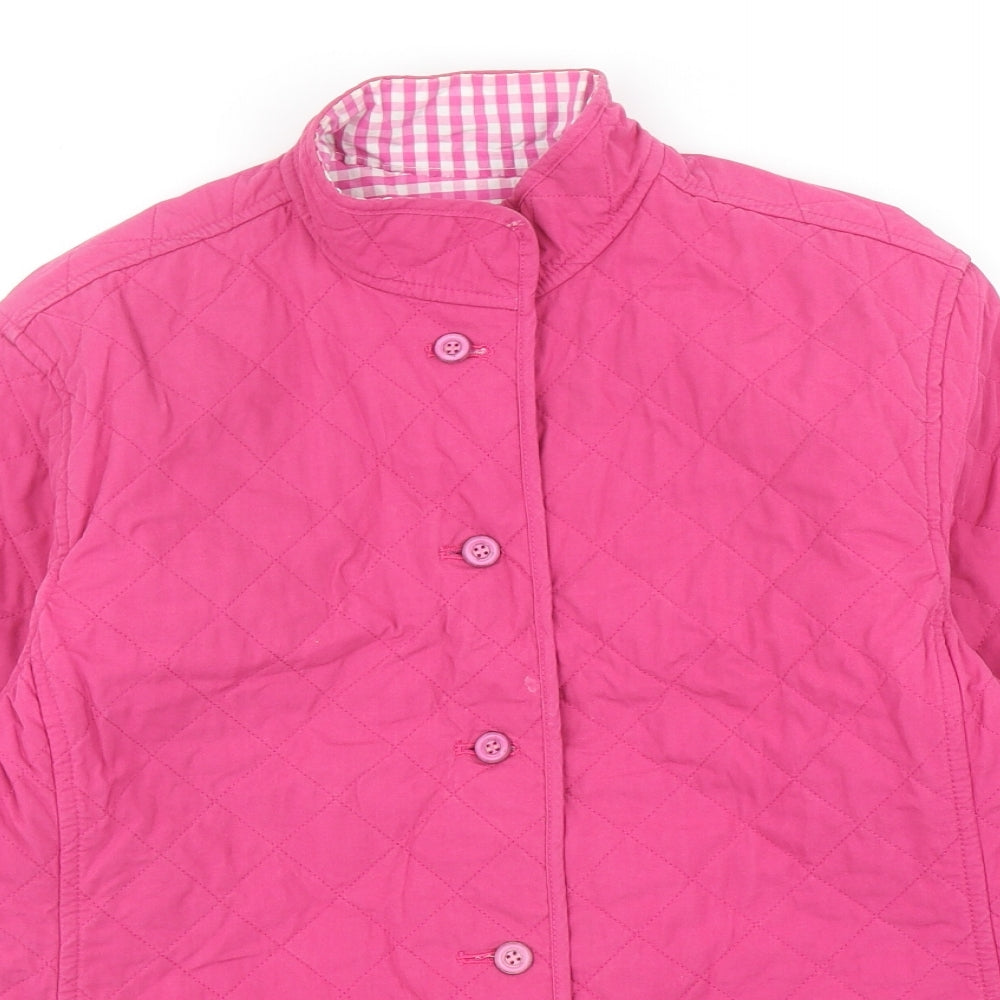 Womens UK Size 6 Lands' End Pink Quilted Coat