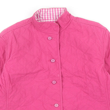 Womens UK Size 6 Lands' End Pink Quilted Coat