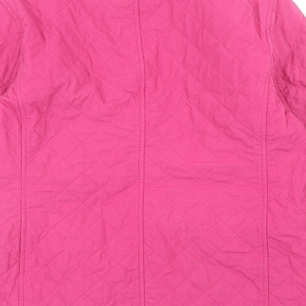 Womens UK Size 6 Lands' End Pink Quilted Coat