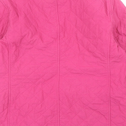 Womens UK Size 6 Lands' End Pink Quilted Coat