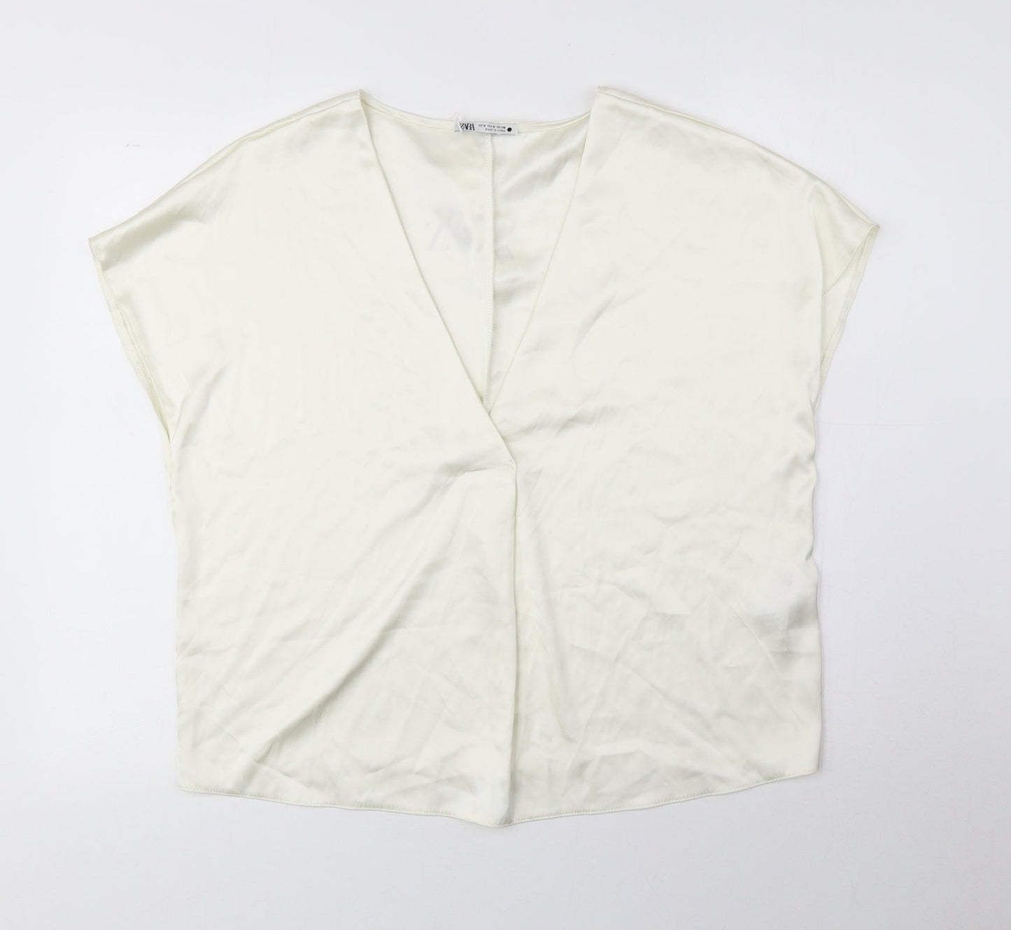 Womens UK Size S Zara White Basic Blouse