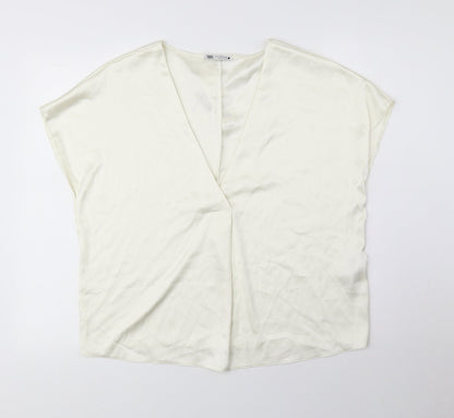 Womens UK Size S Zara White Basic Blouse