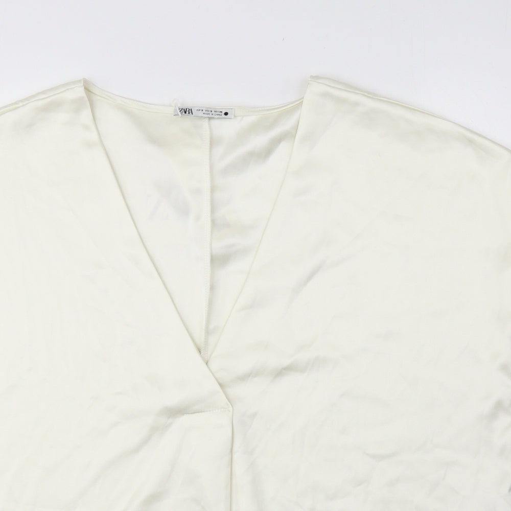 Womens UK Size S Zara White Basic Blouse