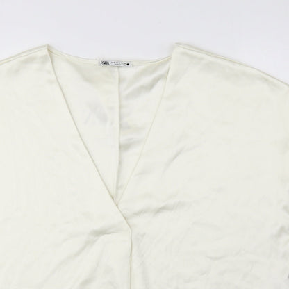 Womens UK Size S Zara White Basic Blouse